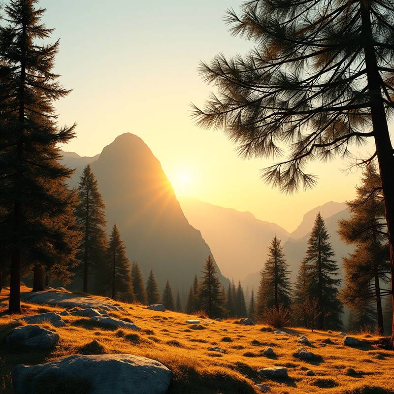 Paysage Montagneux - Lever de Soleil