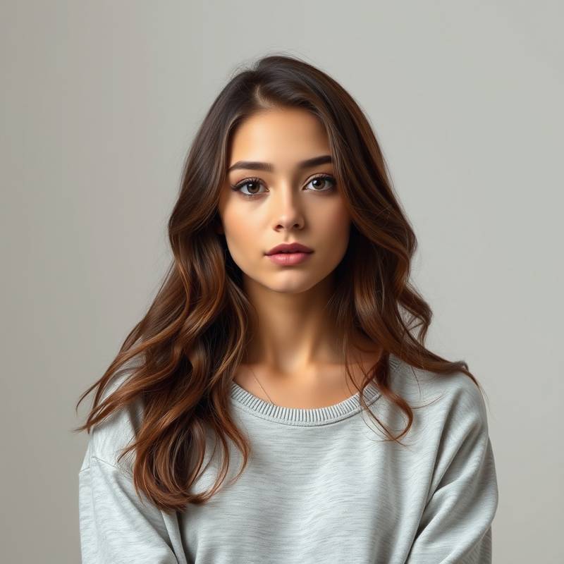 Portrait d'une jeune femme en studio