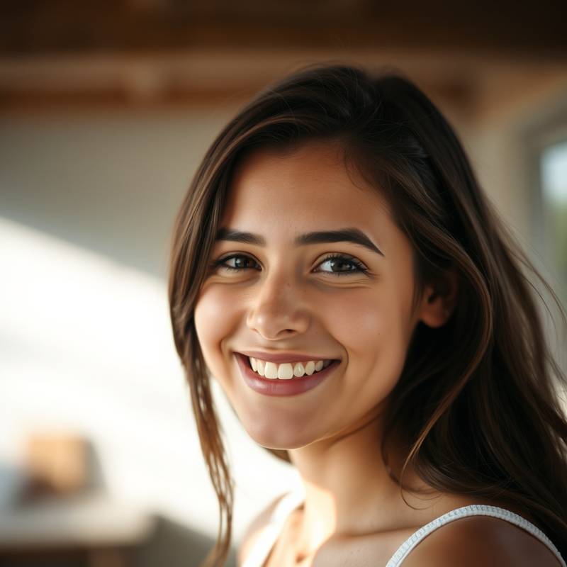 Portrait d'une jeune femme souriante