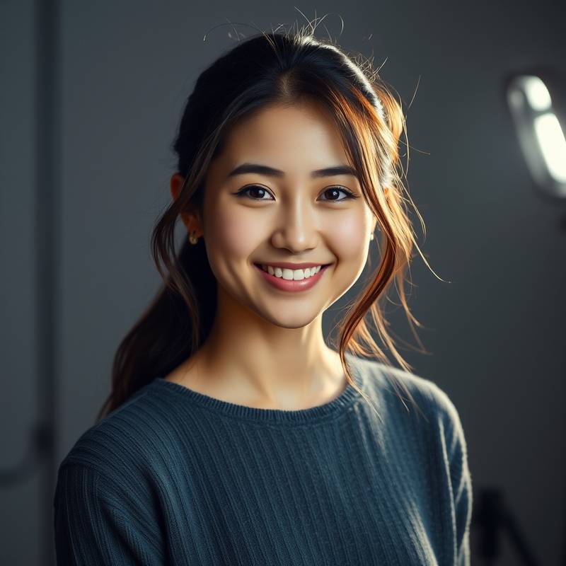 Portrait en studio - Jeune femme souriante